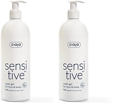 Ziaja Sensitive Gel Limpiador Rostro y Cuerpo para Pieles Sensibles 400 ml (Paquete de 2)