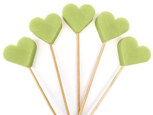 Piruleta de jabón aromático en forma de corazón – Detalle original para invitados – Pack especial eventos 150 uds – Aroma: Té verde – Regalo para fiestas, bautizos, comunión – Obsequio clientes