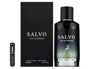 Perfume Salvo Eau de Parfum 100 ml, Perfume Árabe para Hombre de Larga Duración, Incluye Atomizador Recargable, Fragancia Aromática Fresca con Notas de Bergamota, Lavanda, Ambroxan y Vetiver (Salvo)
