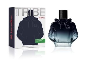 United Colors of Benetton We Are Tribe Intense, Eau de Parfum de Hombre, Larga duración, Fragancia joven, moderna e intensa, Notas de lavanda, madera, ámbar y frutales, uso diario, 90 ml