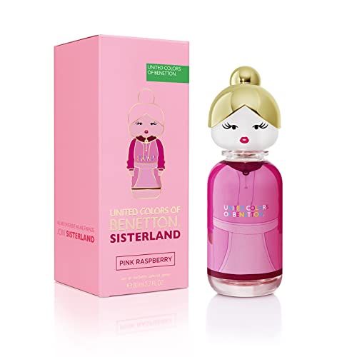 Benetton, Sisterland Pink Raspberry, EDT para Mujer, Larga duración, Fragancia joven, moderna y fresca, Notas florales, de neroli y almizcle, Optimo para uso diario, 80 ml