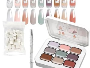 Gel Para Decoración De Uñas, Paleta De 9 Colores Para Mujer Con Esponjas Y Separador Metálico, Esmalte Semipermanente Para Salones, Bodas, Eventos Y Uso Doméstico