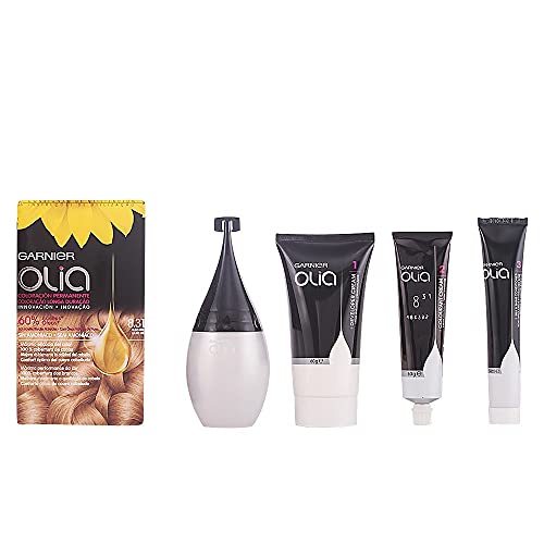 Garnier Olia Coloración Permanente sin Amoniaco, con Aceites Florales de Origen Natural, Tono 8.31 Rubio Miel, 1 Unidad (Paquete de 1), El embalaje puede variar