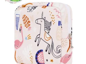 Desing Wish 1 Piezas Neceser Compresas Mujer Neceser Viaje Maquillaje Pequeño con Cremallera Makeup Bag Bolsa de Aseo Niña Bolsa de Almacenamiento Servilletas Sanitarias Regalos Navidad cumpleaños