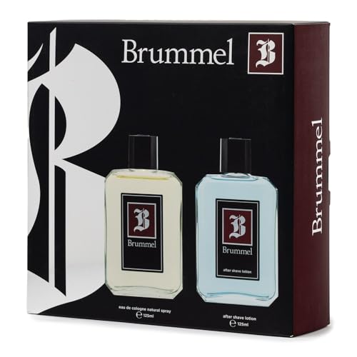 BRUMMEL - Clásica Colonia 125 ml + After Shave 125 ml, Estuche de Regalo Hombre, Pack 2 Piezas, Eau de Toilette Hombre, Elegante y Sofisticado, Aroma Cítrico Especiado, Fragancia Fresca y Duradera