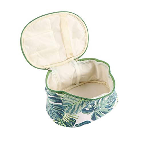 SAFIGLE Neceser De Viaje Ovalada Bolsa De Portátil Estampado De Monstera Tropical Neceser De Cosméticos para Bolsa Aseo Mujer Estuche Maquillaje Mujer para Viajes