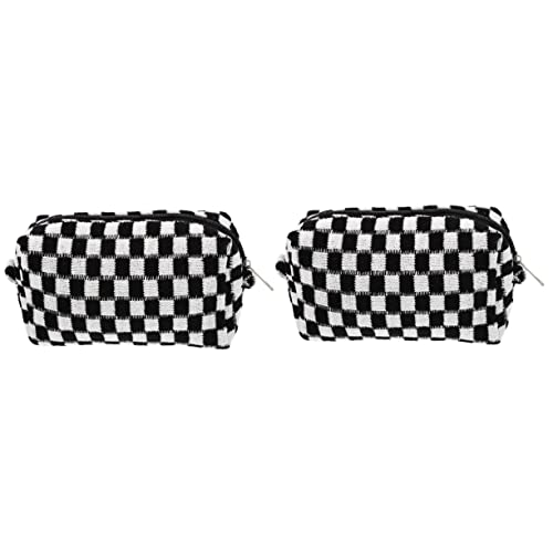 TENDYCOCO 2 Piezas Bolso De Cosméticos Neceser De Cuadros Carteras Grandes para Mujer Capacidad Extra Neceser De Viaje para Mujer Bolsa De Aseo Portátil Exterior Paño Bolsa De Cuidado Viajar
