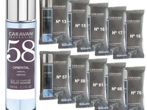 CARAVAN FRAGANCIAS Perfume de Hombre Nº58 de 150 ml + Set de 10 Viales de Fragancias Masculinas distintas de Caravan para descrubir nuevos aromas