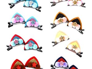 NUOBESTY 16 Piezas Horquilla De Orejas De Gato Joyas Para El Cabello Para La Boda Oreja De Gato Pinzas Para El Cabello Con Orejas De Animales Pelo Animal Pinzas Pelo Tela Niño Chica Ropa