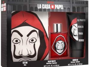 La Casa de Papel Estuche con EDT 100 ml, Gel de Ducha 150 ml y Tote Bag