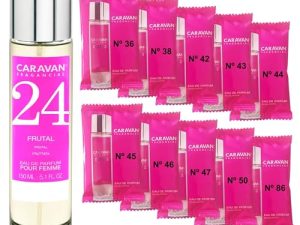CARAVAN FRAGANCIAS Perfume de Mujer Nº24 de 150 ml + Set de 10 Viales de Fragancias femeninas distintas de Caravan para descubrir nuevos aromas