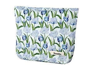 Fycyko – Bolsa de maquillaje pequeña para maquillaje, bolsa de cosméticos con cremallera, bolsos portátiles para mujeres, neceser de aseo de viaje para uso diario de almacenamiento, Azul B, Estuche de