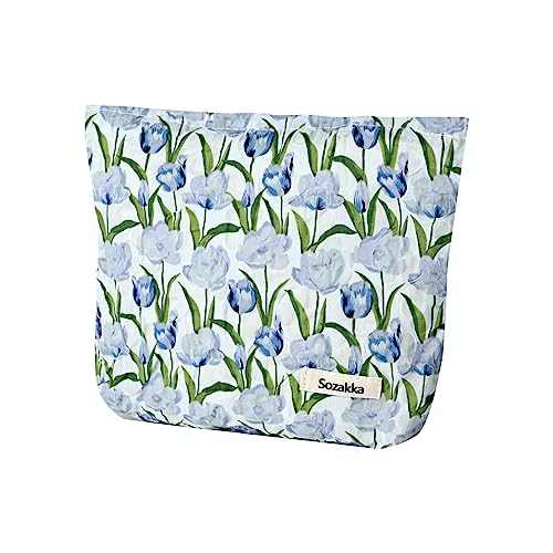 Fycyko - Bolsa de maquillaje pequeña para maquillaje, bolsa de cosméticos con cremallera, bolsos portátiles para mujeres, neceser de aseo de viaje para uso diario de almacenamiento, Azul B, Estuche de