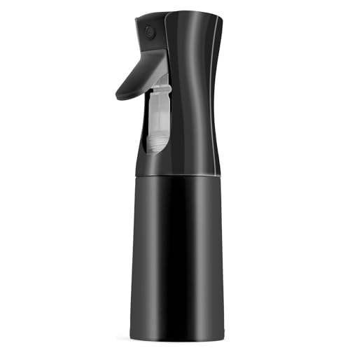 Alaoo Botella Pulverizador Agua Peluqueria, 200ml Bote Spray Pulverizador Reutilizable, Botella de Spray para el Cabello Recargable, para Peinado, Plantas, Mascotas, Limpieza (Negro)