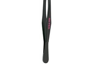 Beter- Pinza de depilar para cejas profesionales, color Negro. La pinza BETER original
