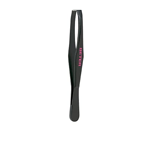 Beter- Pinza de depilar para cejas profesionales, color Negro. La pinza BETER original