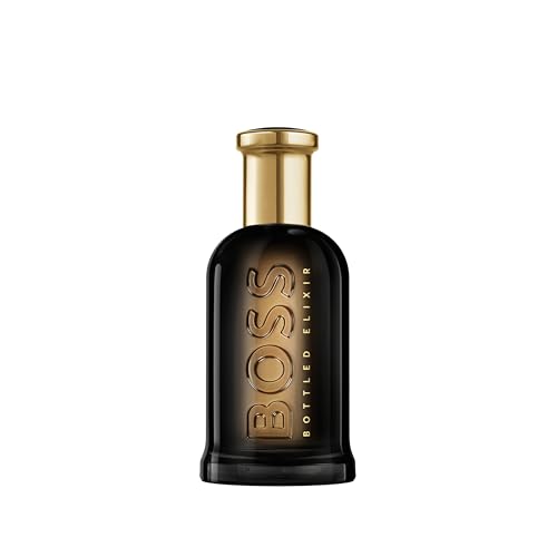BOSS BOTTLED ELIXIR Perfume Intenso para hombre 50 ml | Fragancia masculona amaderada ambarina, con esencia de veitier y cedro | Atemporal y de larga duración