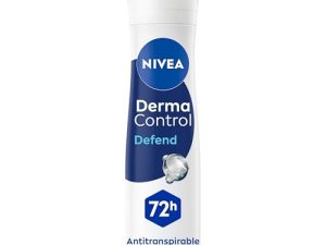 NIVEA Derma Control Defend – Desodorante Antitranspirante para Mujer – 72h de Protección contra el Sudor – Con Ácido Hialurónico y Provitamina B5 – No Irrita las Axilas – Piel Normal – Spray 250 ml