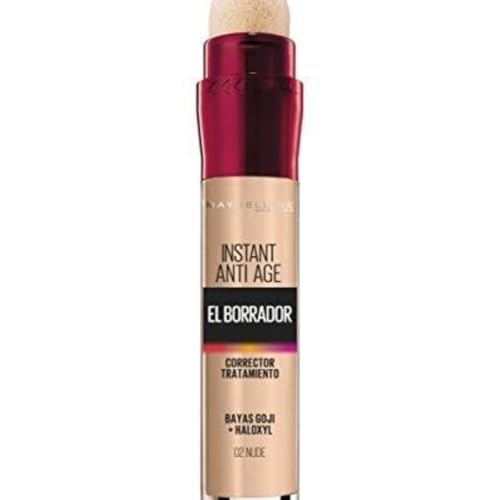 Maybelline New York, Corrector de Ojeras, Bolsas e Imperfecciones, Borrador Ojos, 02 Nude, 6.8 ml