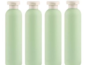 ChAusa 3 Piezas Botella Exprimible con Tapa Abatible 300ml Recipientes De Viaje De Recargables,Botes Viaje Rellenables Botella de Viaje Portátiles Adecuados para Champú,Acondicionador,Loción (260LV)
