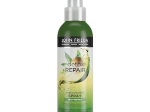 JOHN FRIEDA – Spray Detox 200 ml, Protector de Calor y Reparador del Pelo Dañado y Seco, Protege de los Quiebres y las Puntas Abiertas, Libera el Cabello de Impurezas