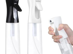 Orssmigs 2 Piezas 300ML Pulverizador Agua Peluqueria Fina Niebla Pulverizador Continuo Botella de Spray para el Cabello Recargable Frascos de Spray Niebla Fina para Peinado, Planta, Limpieza