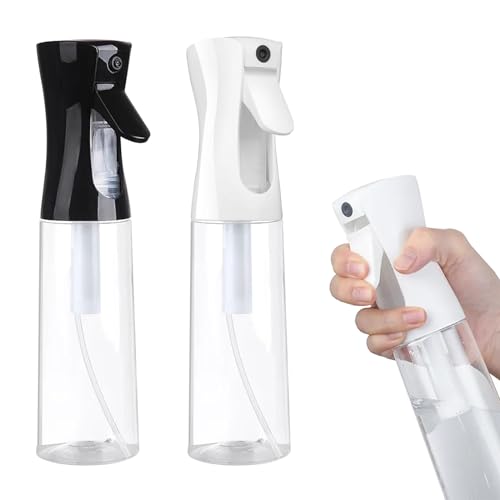 Orssmigs 2 Piezas 300ML Pulverizador Agua Peluqueria Fina Niebla Pulverizador Continuo Botella de Spray para el Cabello Recargable Frascos de Spray Niebla Fina para Peinado, Planta, Limpieza