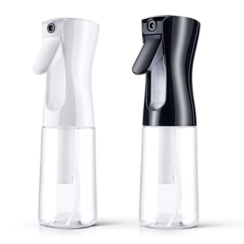 AOOWU Botella de spray para el cabello, 2 botellas de spray vacías de agua continua, botella de spray de peluquería, botella multifuncional de pulverización fina para plantas, mascotas, limpieza del