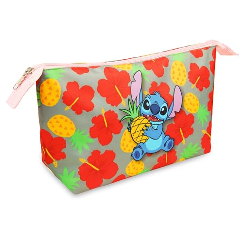 Disney Neceser Mujer Cosméticos Estuche Neceser Maquillaje Makeup Bag Bolsa de Aseo Mujer Viaje Accesorios Mickey Lilo y Stitch Regalos Niña Chica Adolescente Mujer (Multicolor)