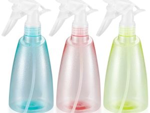 3 Piezas Pulverizadores de Plantas 500 ml, Botellas de Agua de Plástico, Spray Agua Botella de Pulverización Vacío para Jardín, Flores, Hogar, Limpieza de Cocina, Peluquería – Rosa/Verde/Amarillo