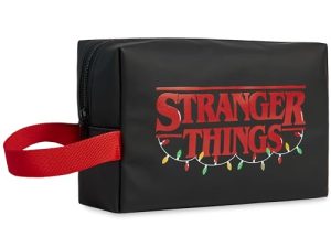 Stranger Things Neceser Mujer, Hombre – Bolsa de Aseo de Viaje, Bolsa Colgante para Vacaciones – Regalos Adultos, Navidad (Negro/Rojo)