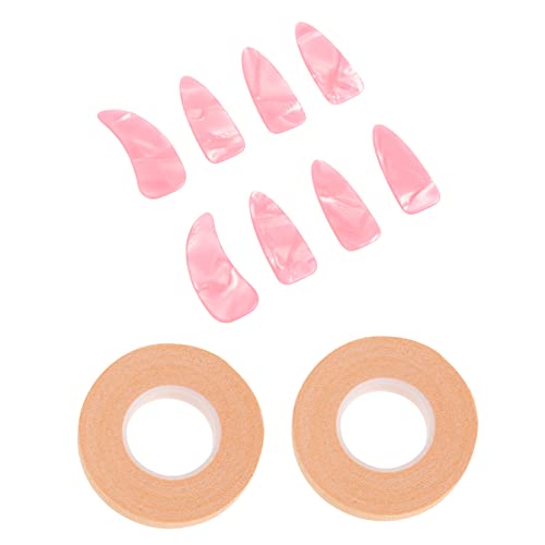 Yardwe Cubreuñas Para Práctica De Guzheng De Color Perla, Tamaño Grande, 8 Unidades 2 Cintas Adhesivas, Protección Para Dedos y Uñas, Suministros Para Aprendizaje y Uso Musical