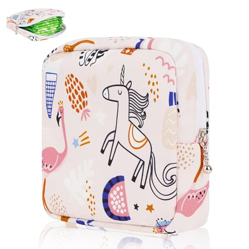 Desing Wish 1 Piezas Neceser Compresas Mujer Neceser Viaje Maquillaje Pequeño con Cremallera Makeup Bag Bolsa de Aseo Niña Bolsa de Almacenamiento Servilletas Sanitarias Regalos Navidad cumpleaños