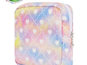 Desing Wish 1 Piezas Neceser Compresas Mujer Neceser Viaje Maquillaje Pequeño con Cremallera Makeup Bag Bolsa de Aseo Niña Bolsa de Almacenamiento Servilletas Sanitarias Regalos Navidad cumpleaños