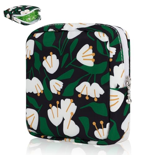 Desing Wish 1 Piezas Neceser Compresas Mujer Neceser Viaje Maquillaje Pequeño con Cremallera Makeup Bag Bolsa de Aseo Niña Bolsa de Almacenamiento Servilletas Sanitarias Regalos Navidad cumpleaños