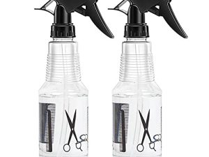 Botellas de spray para cabello de 500 ml, botella de spray de agua para limpieza del cabello, peluquería, recargable, transparente, vacía, paquete de 2