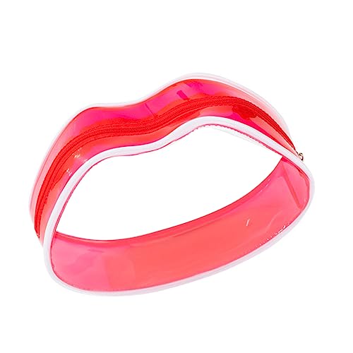 HAKIDZEL 1pieza Neceser De Viaje Transparente Rojo Bolsa De Cosméticos Organizador De Maquillaje y Artículos De Aseo Gran Capacidad para Mujeres y Niñas
