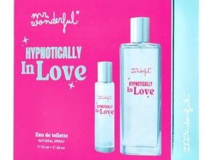 MR WONDERFUL – Hypnotically in Love 75 ml + 30 ml, Estuche de Regalo Mujer, Perfume Formato Spray, Eau de Toilette Natural y Femenina, Aroma Floral Afrutado, Fragancia Fresca y de Larga Duración