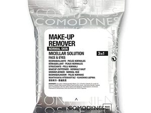 Comodynes – Make-Up Remover Normal Skin, Toallitas Desmaquillantes, Limpian e Hidratan, Apto para Pieles Normales, Sin Colorantes Ni Parabenos – 20 Toallitas