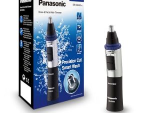Panasonic ER-GN30-K503 Recortadora De Vello Facial para Nariz y Orejas, Húmedo/Seco, Cuchilla Hipoalergénica de Doble Filo, Sistema de Limpieza Vortex, Inalámbrico, Negro
