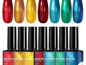 Esmalte De Uñas Gel Neón | Juego De 7 Esmaltes De Gel Brillantes – Suministro De Belleza Para Manicura Con Brillo Detallado Estilismo Uso Diario Viaje Salón Bodas Fiestas