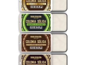 Viking Revolution Paquete de 4 colonias para hombre, perfume sólido de 0.5 onzas con vainilla especiada, tabaco dulce, majestuoso Oud, bergamota, bálsamo de cera de viaje