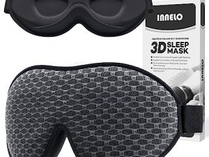 INNELO Antifaz para dormir para hombres y mujeres, cómodo transpirable,mascara ojos 3D con cuencas profundas para los ojos y almohadillas nasales elevadas,100% Anti-Luz,para viajes