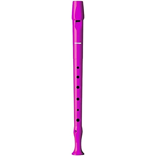 Flauta hohner 9508 color rosa funda verde y transparente