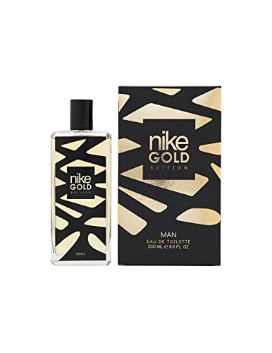 NIKE - Gold Edition 200 ml, Colonia Hombre, Perfume Formato Spray, Eau de Toilette Natural y Masculina, Aroma Cítrico Especiado, Fragancia Fresca, Elegante y de Larga Duración