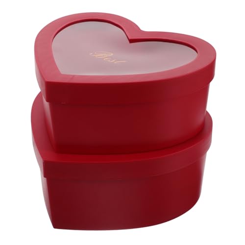 ARTSEWPLY 2piezas Caja De De Corazón Diy Ventana Transparente Cajas Vacías Para San Valentín