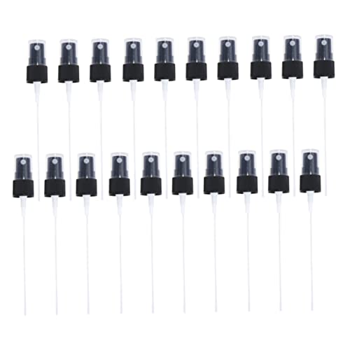 PAMINGONO 20piezas Boquillas Para Botellas De Spray De Perfume Cabezal De Bomba Niebla Fina Compacto y Portátil Repuesto Duradero Para Aceites Esenciales y Perfumes Compatible Color Negro