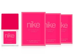 Nike – Trendy Pink Pack de 3 x 30 ml, Colonia Mujer, Formato Viaje en Spray, Perfume Mujer, Eau de Toilette Natural y Femenina, Aroma Floral, Fragancia Fresca