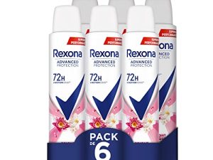 Rexona Desodorante Aerosol Advance Protection Bright Bouquet 72 h para mujer 200 ml – Pack de 6