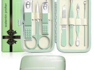 Juego de manicura Kit Conjuntos de Manicura y pedicura Traje de manicura Conjunto de pinzas de uñas cuidado de uñas Set de manicura para hombres Mujeres(verde)